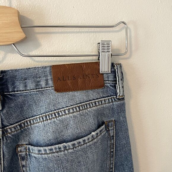 AllSaints Women’s Boy Ankle Straight Jean Raw Hem Sz 26 - Picture 7 of 8